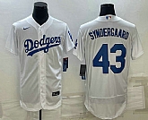 Men's Los Angeles Dodgers #43 Noah Syndergaard White Flex Base Stitched Baseball Jersey,baseball caps,new era cap wholesale,wholesale hats